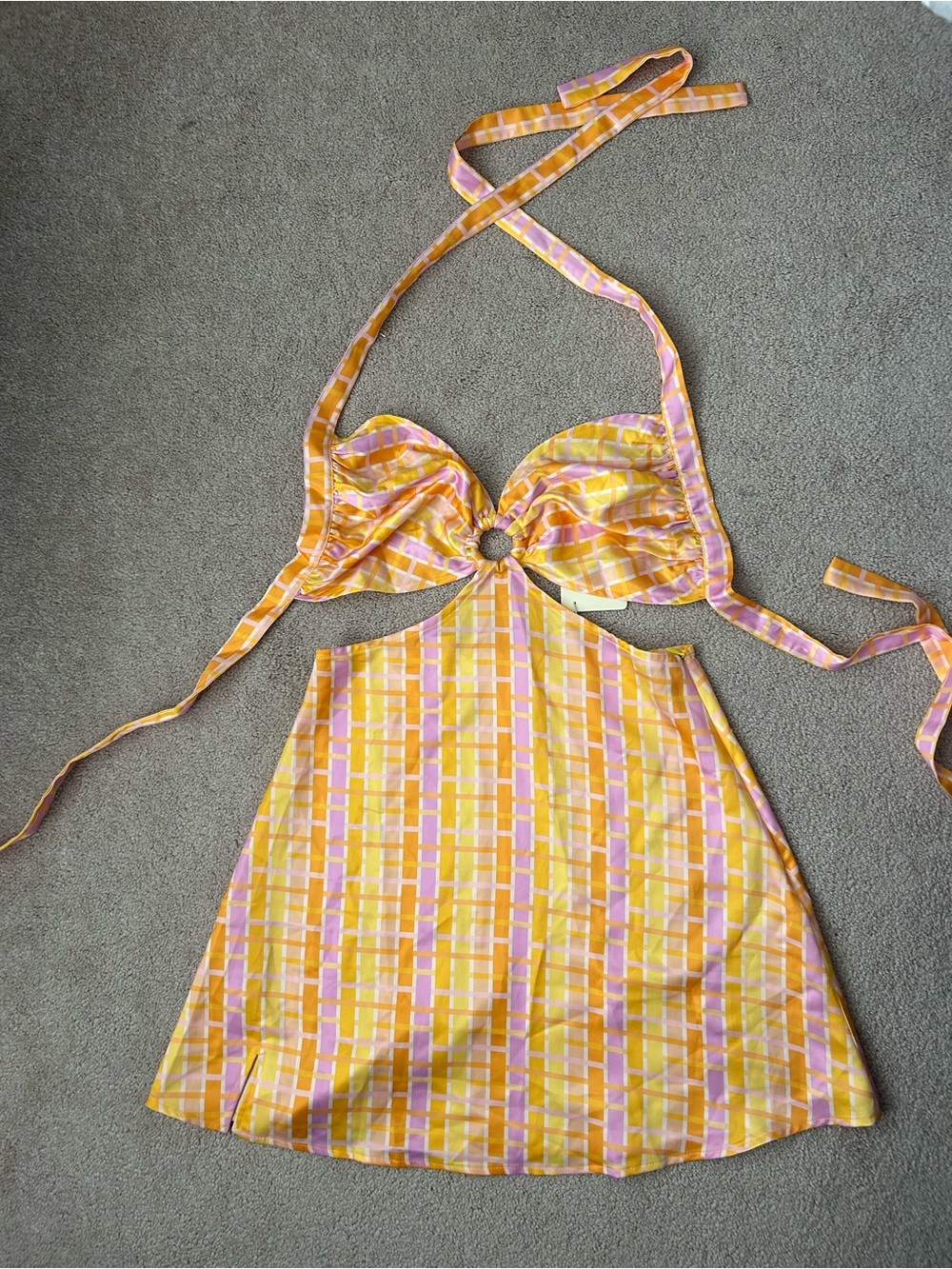 Peppermayo Yellow and Pink Mini Dress